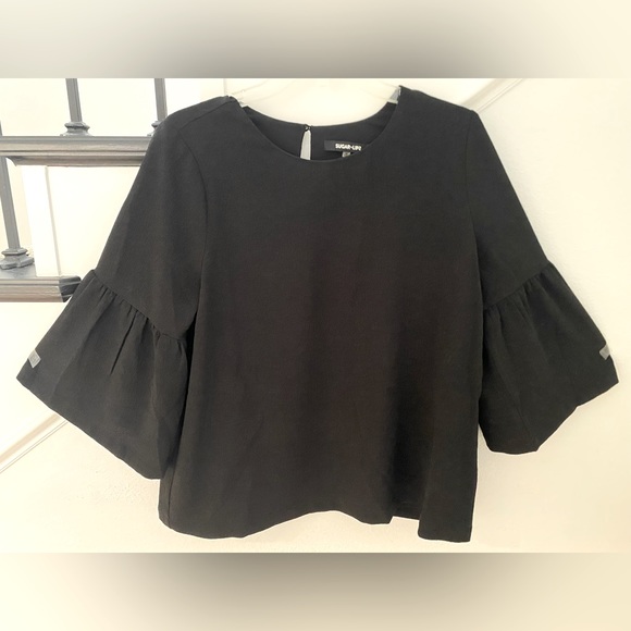 Sugarlips Black bell sleeve top size M - Picture 1 of 10